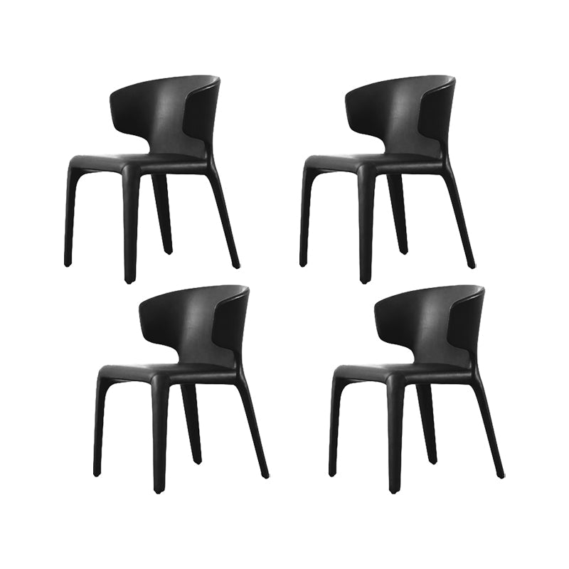 Faux Leather Dining Chairs Industrial Wingback Side Chair for Dining Room Black 4 Piece Set Clearhalo 'Dining Chairs' 'Dining Tables & Seating' 'dining_chair' 'furn' 'furn_dining_chair' 'Furniture' 'Kitchen & Dining Furniture' 7163525