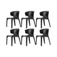 Faux Leather Dining Chairs Industrial Wingback Side Chair for Dining Room Black 6 Piece Set Clearhalo 'Dining Chairs' 'Dining Tables & Seating' 'dining_chair' 'furn' 'furn_dining_chair' 'Furniture' 'Kitchen & Dining Furniture' 7163526