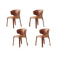 Faux Leather Dining Chairs Industrial Wingback Side Chair for Dining Room Orange 4 Piece Set Clearhalo 'Dining Chairs' 'Dining Tables & Seating' 'dining_chair' 'furn' 'furn_dining_chair' 'Furniture' 'Kitchen & Dining Furniture' 7163530