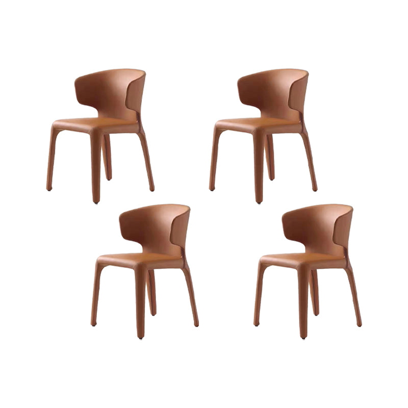 Faux Leather Dining Chairs Industrial Wingback Side Chair for Dining Room Orange 4 Piece Set Clearhalo 'Dining Chairs' 'Dining Tables & Seating' 'dining_chair' 'furn' 'furn_dining_chair' 'Furniture' 'Kitchen & Dining Furniture' 7163530