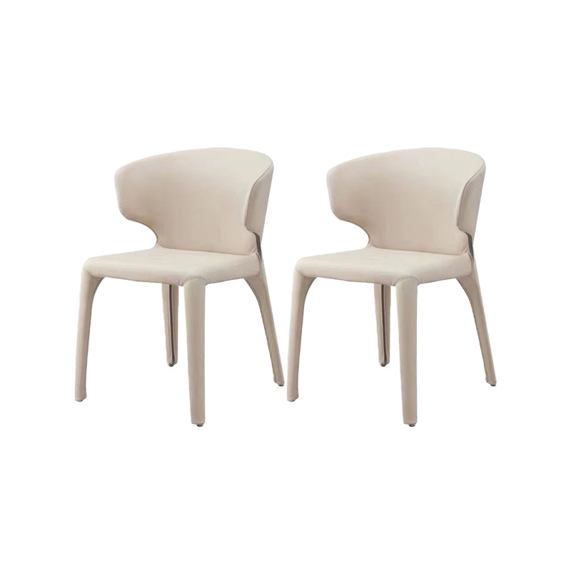 Faux Leather Dining Chairs Industrial Wingback Side Chair for Dining Room Beige 2 Piece Set Clearhalo 'Dining Chairs' 'Dining Tables & Seating' 'dining_chair' 'furn' 'furn_dining_chair' 'Furniture' 'Kitchen & Dining Furniture' 7163534