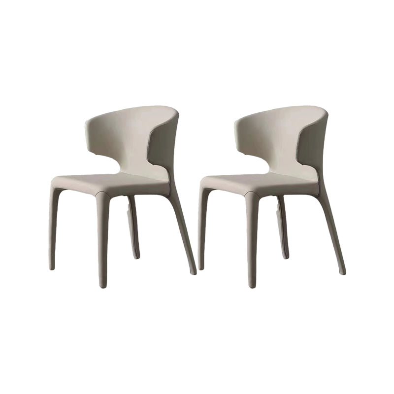 Faux Leather Dining Chairs Industrial Wingback Side Chair for Dining Room Light Gray 2 Piece Set Clearhalo 'Dining Chairs' 'Dining Tables & Seating' 'dining_chair' 'furn' 'furn_dining_chair' 'Furniture' 'Kitchen & Dining Furniture' 7163539