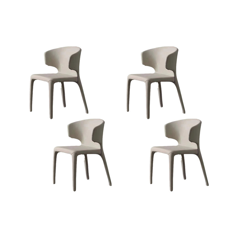 Faux Leather Dining Chairs Industrial Wingback Side Chair for Dining Room Light Gray 4 Piece Set Clearhalo 'Dining Chairs' 'Dining Tables & Seating' 'dining_chair' 'furn' 'furn_dining_chair' 'Furniture' 'Kitchen & Dining Furniture' 7163540