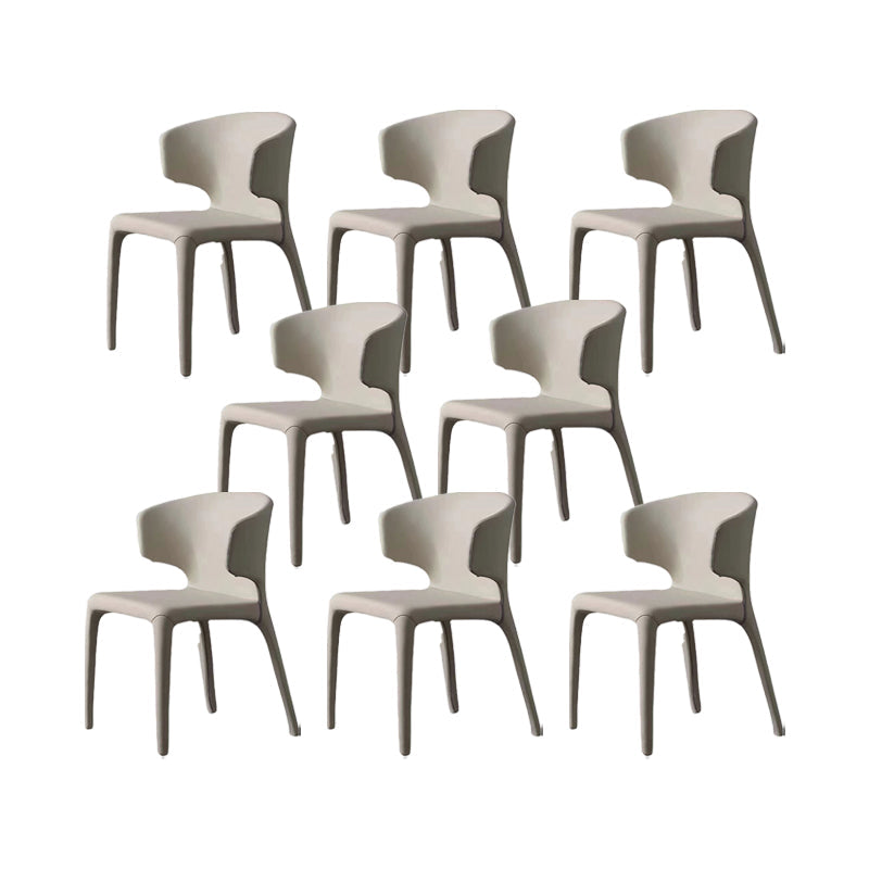 Faux Leather Dining Chairs Industrial Wingback Side Chair for Dining Room Light Gray 8 Piece Set Clearhalo 'Dining Chairs' 'Dining Tables & Seating' 'dining_chair' 'furn' 'furn_dining_chair' 'Furniture' 'Kitchen & Dining Furniture' 7163542