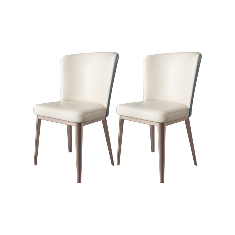 Faux Leather Dining Chairs Modern Parsons Armless Chair for Dining Room