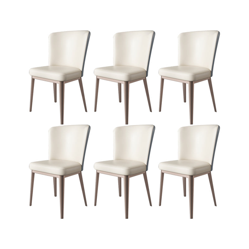 Faux Leather Dining Chairs Modern Parsons Armless Chair for Dining Room