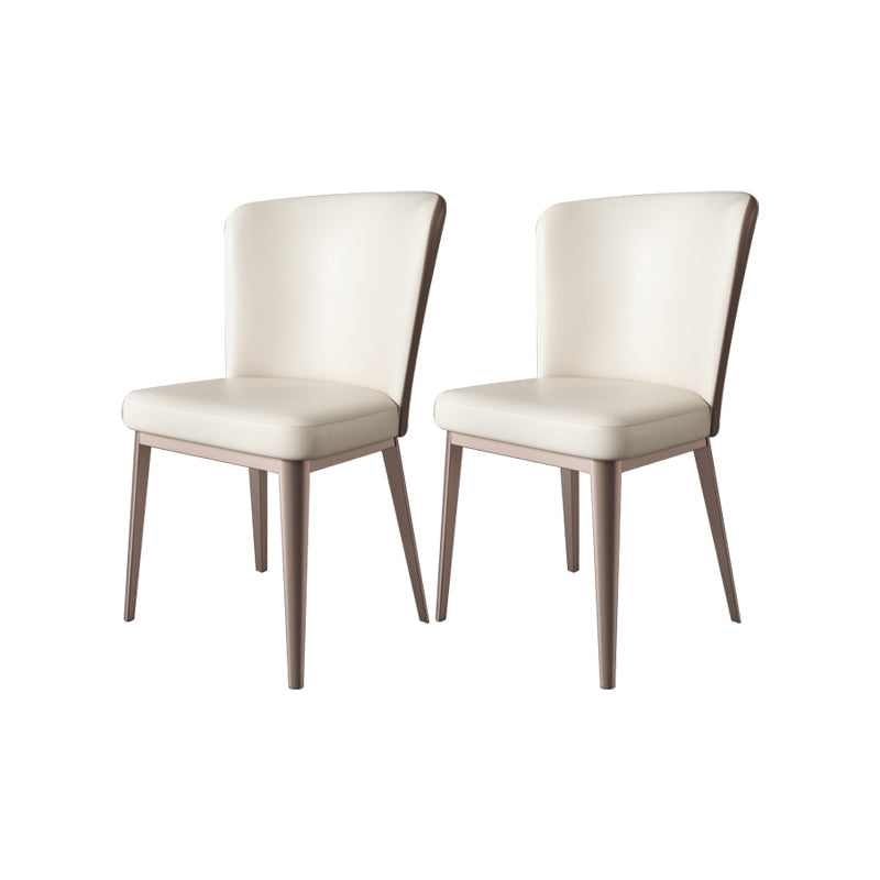 Faux Leather Dining Chairs Modern Parsons Armless Chair for Dining Room