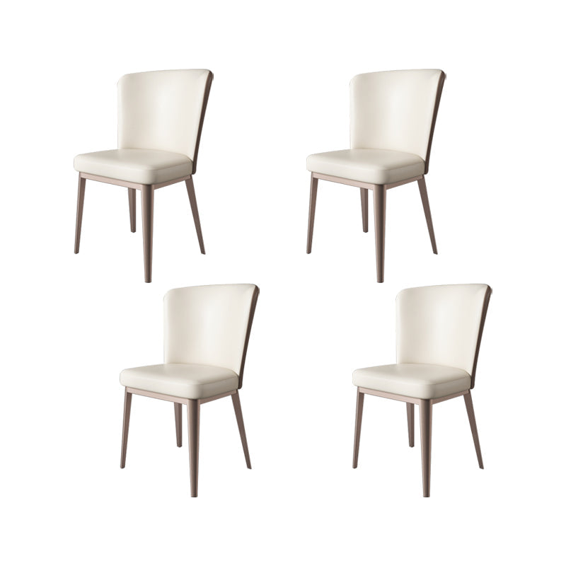 Faux Leather Dining Chairs Modern Parsons Armless Chair for Dining Room