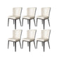 Faux Leather Dining Chairs Modern Parsons Armless Chair for Dining Room