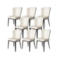 Faux Leather Dining Chairs Modern Parsons Armless Chair for Dining Room