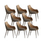 Sillas de comedor de estilo moderno sillas de cocina de cuero falso con patas de metal