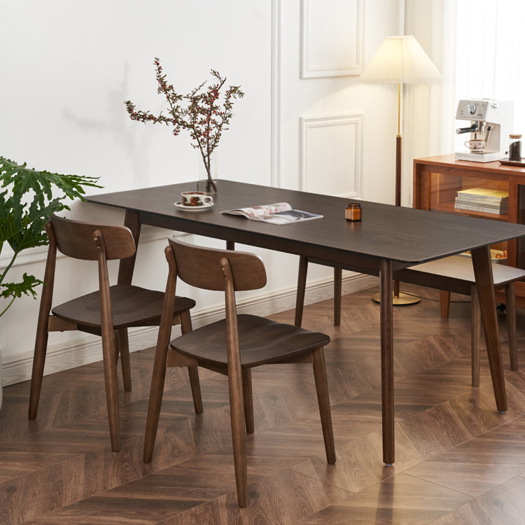 Solide houten eetkamerstoel moderne stijl open rug armloze stoel voor eetkamer