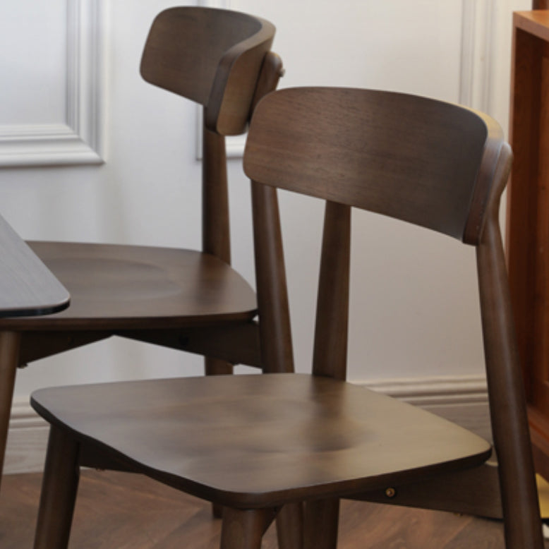 Solide houten eetkamerstoel moderne stijl open rug armloze stoel voor eetkamer