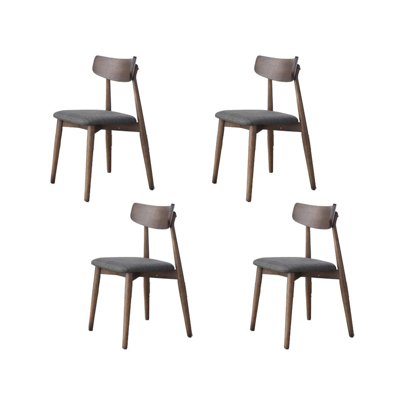 Solide houten eetkamerstoel moderne stijl open rug armloze stoel voor eetkamer