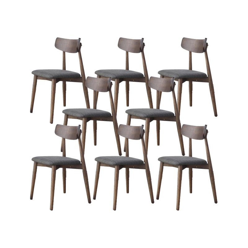 Solide houten eetkamerstoel moderne stijl open rug armloze stoel voor eetkamer