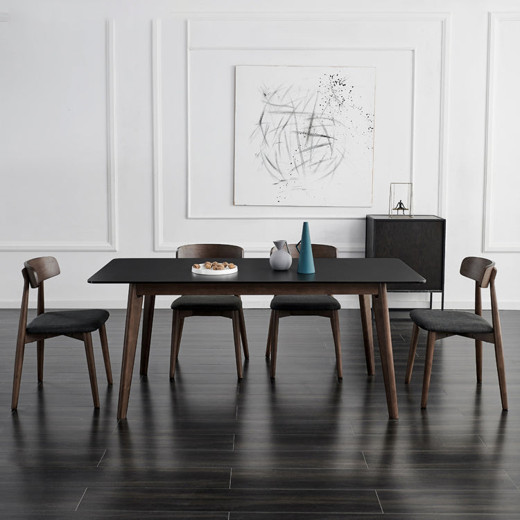 Solide houten eetkamerstoel moderne stijl open rug armloze stoel voor eetkamer