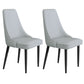 Faux Leather Dining Chairs Modern Parsons Armless Chair with Black Legs
