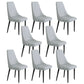 Faux Leather Dining Chairs Modern Parsons Armless Chair with Black Legs