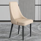 Faux Leather Dining Chairs Modern Parsons Armless Chair with Black Legs