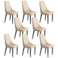 Faux Leather Dining Chairs Modern Parsons Armless Chair with Black Legs