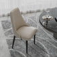 Faux Leather Dining Chairs Modern Parsons Armless Chair with Black Legs