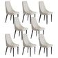Faux Leather Dining Chairs Modern Parsons Armless Chair with Black Legs