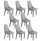 Faux Leather Dining Chairs Modern Parsons Armless Chair with Black Legs