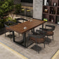 Industrial Rectangle Bar Table Set 1/5/7 Pieces Solid Wood Pub Table Set for Indoor