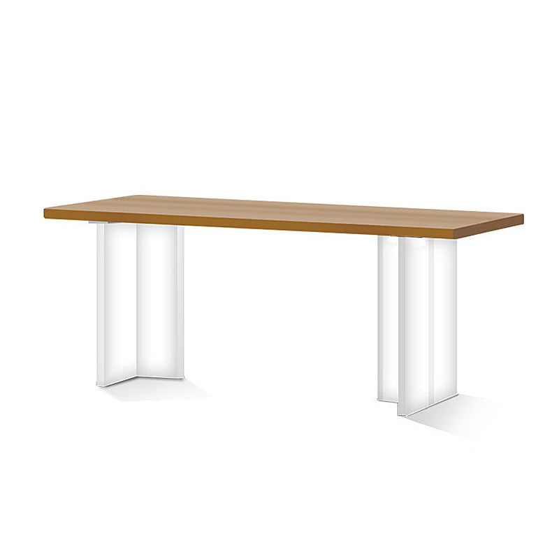 1/7 Pcs Solid Wood Dining Set Modern Rectangle Table Dining Set with Windsor Chairs Brown 71"L x 31"W Clearhalo 'Dining Room Sets' 'Dining Tables & Seating' 'dining_room_set' 'furn' 'furn_dining_room_set' 'Furniture' 'Kitchen & Dining Furniture' 7163743