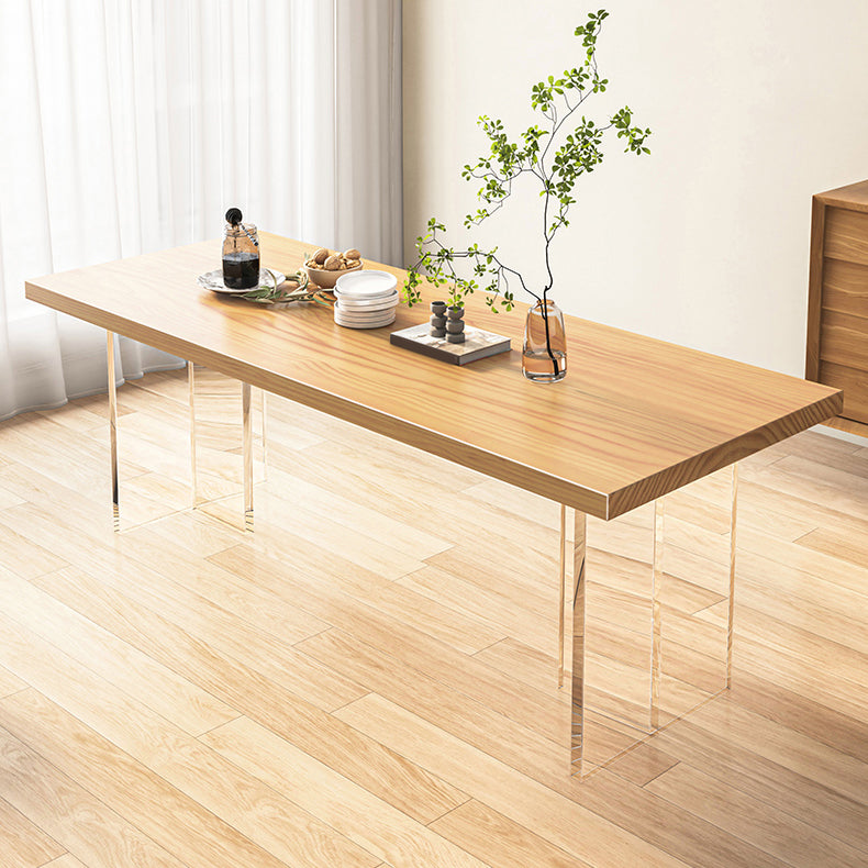 1/7 Pcs Solid Wood Dining Set Modern Rectangle Table Dining Set with Windsor Chairs Wood 70.9"L x 31.5"W Clearhalo 'Dining Room Sets' 'Dining Tables & Seating' 'dining_room_set' 'furn' 'furn_dining_room_set' 'Furniture' 'Kitchen & Dining Furniture' 7163744