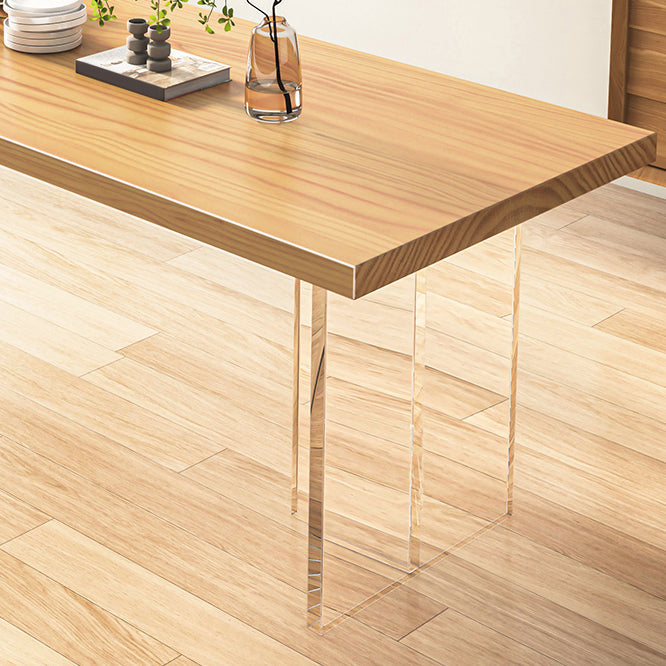 1/7 Pcs Solid Wood Dining Set Modern Rectangle Table Dining Set with Windsor Chairs Clearhalo 'Dining Room Sets' 'Dining Tables & Seating' 'dining_room_set' 'furn' 'furn_dining_room_set' 'Furniture' 'Kitchen & Dining Furniture' 7163750