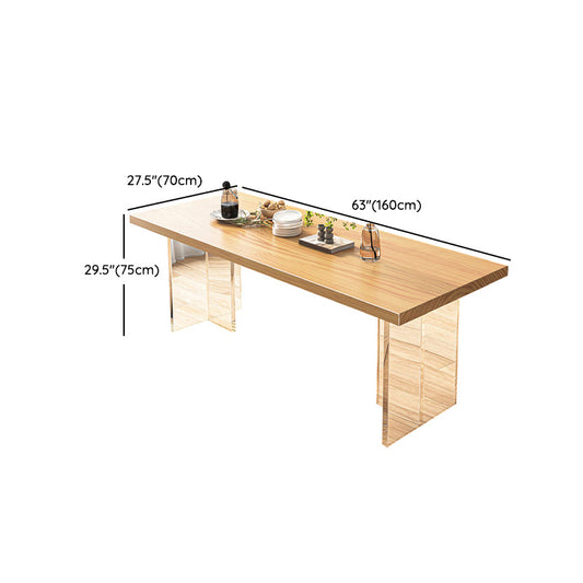 Set da pranzo in legno massiccio da 1/7 PC set da pranzo moderno rettangolo con sedie Windsor