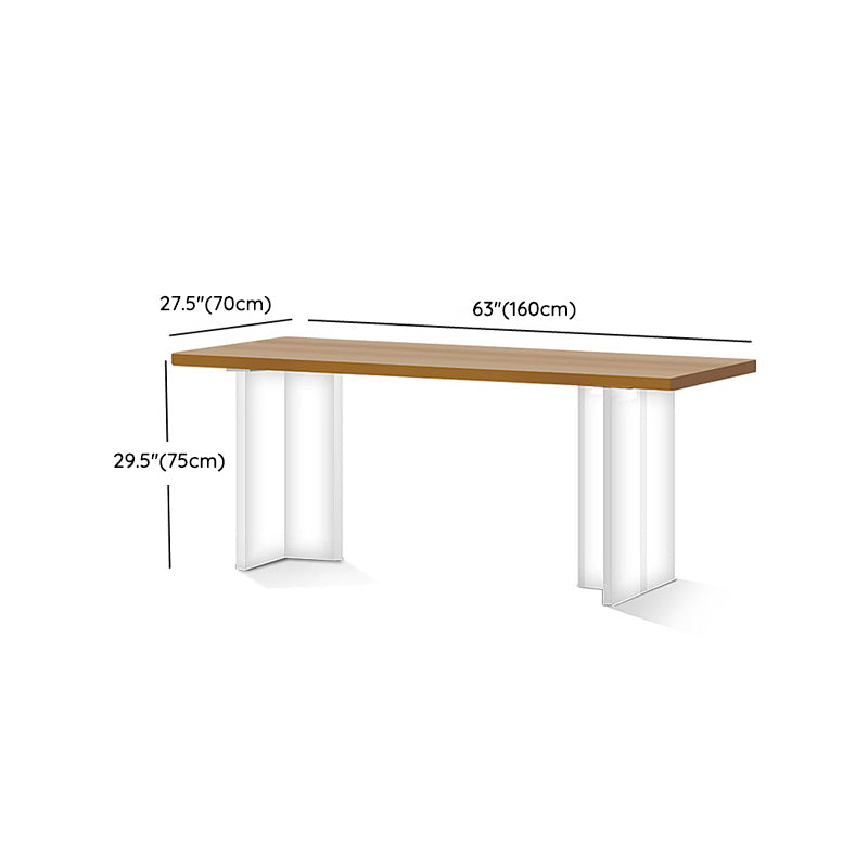 1/7 Pcs Solid Wood Dining Set Modern Rectangle Table Dining Set with Windsor Chairs Clearhalo 'Dining Room Sets' 'Dining Tables & Seating' 'dining_room_set' 'furn' 'furn_dining_room_set' 'Furniture' 'Kitchen & Dining Furniture' 7163752