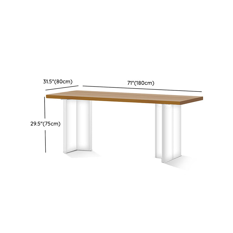 1/7 Pcs Solid Wood Dining Set Modern Rectangle Table Dining Set with Windsor Chairs Clearhalo 'Dining Room Sets' 'Dining Tables & Seating' 'dining_room_set' 'furn' 'furn_dining_room_set' 'Furniture' 'Kitchen & Dining Furniture' 7163759