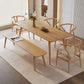Solid Wood Furniture with Chairs 1/2/3/5 Pcs Modern Dinette Set for Home Use 6 Pieces: Table, 4 Wood Chairs, 1 Bench Clearhalo 'Dining Room Sets' 'Dining Tables & Seating' 'dining_room_set' 'furn' 'furn_dining_room_set' 'Furniture' 'Kitchen & Dining Furniture' 7163765