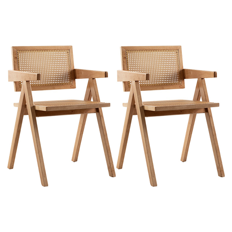 Contemporary Solid Wood Furniture 1/2/5 Pcs Dining Room Table Set in Brown