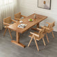 Contemporary Solid Wood Furniture 1/2/5 Pcs Dining Room Table Set in Brown