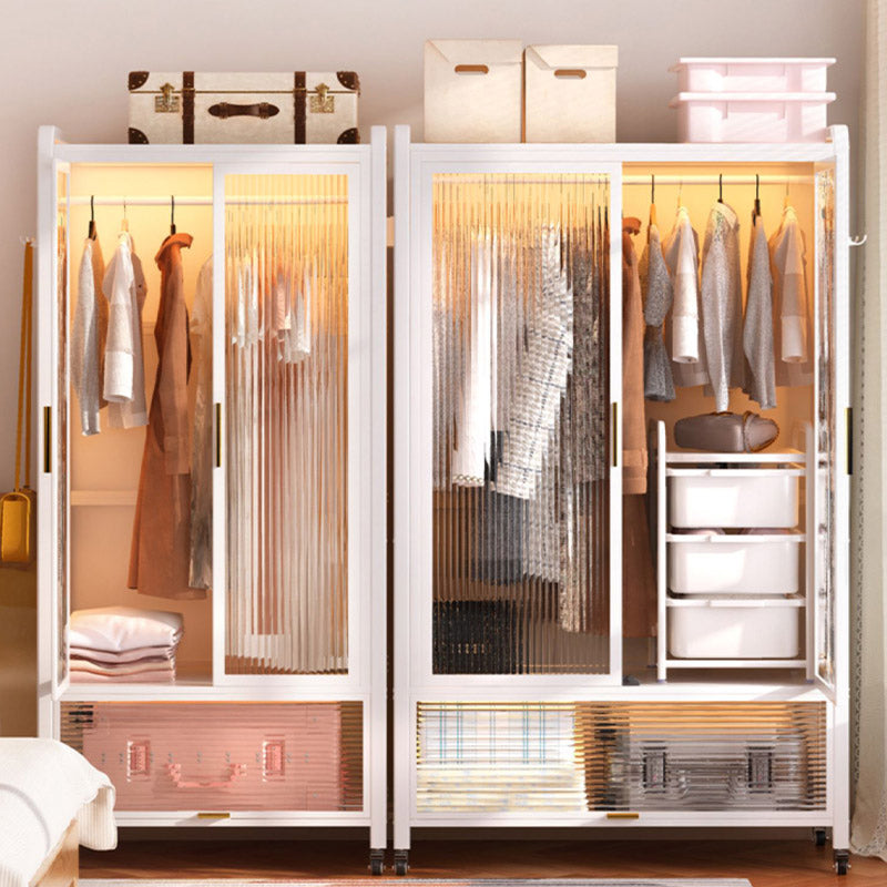 Glass Combination Armoire Modern Style Wardrobe Cabinet for Home