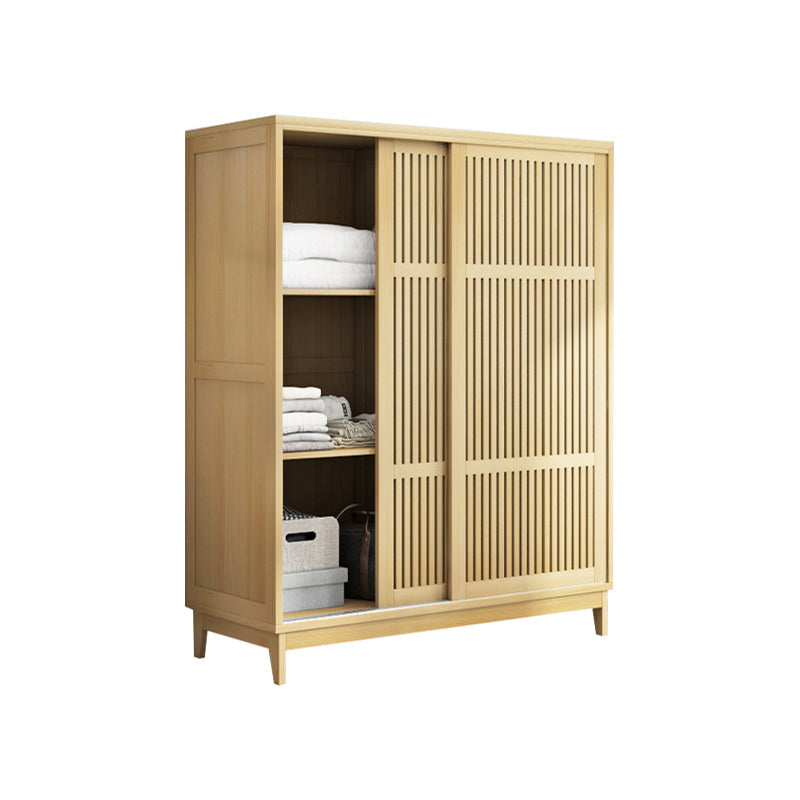 Modern Pine Solid Wood Wardrobe Freestanding Multifunctional Wardrobe Armoire Natural 2 Clearhalo 'Armoires & Wardrobes' 'armoires_wardrobes' 'Bedroom Furniture' 'furn' 'furn_armoires_wardrobes' 'Furniture' 7163856