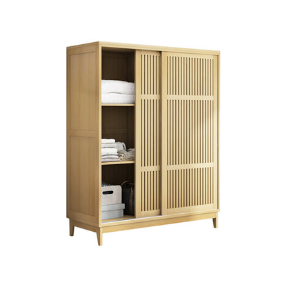 Modern Pine Solid Wood Wardrobe Freestanding Multifunctional Wardrobe Armoire Natural 2 Clearhalo 'Armoires & Wardrobes' 'armoires_wardrobes' 'Bedroom Furniture' 'furn' 'furn_armoires_wardrobes' 'Furniture' 7163856