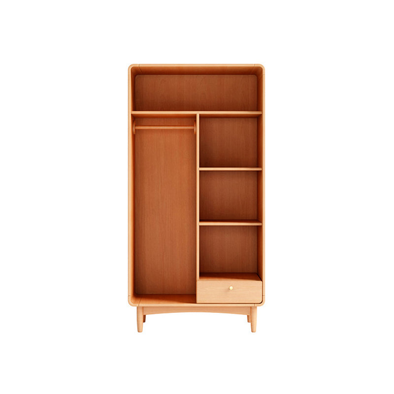 Freestanding Solid Wood Wardrobe Modern Wardrobe with Legs in Natural Armoire 39"L x 24"W x 77"H 3 Clearhalo 'Armoires & Wardrobes' 'armoires_wardrobes' 'Bedroom Furniture' 'furn' 'furn_armoires_wardrobes' 'Furniture' 7163865