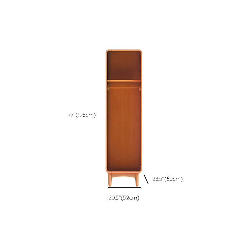 Freestanding Solid Wood Wardrobe Modern Wardrobe with Legs in Natural Clearhalo 'Armoires & Wardrobes' 'armoires_wardrobes' 'Bedroom Furniture' 'furn' 'furn_armoires_wardrobes' 'Furniture' 7163879