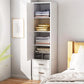 Modern Wood Freestanding Wardrobe Multifunctional Wardrobe with Hinged Door