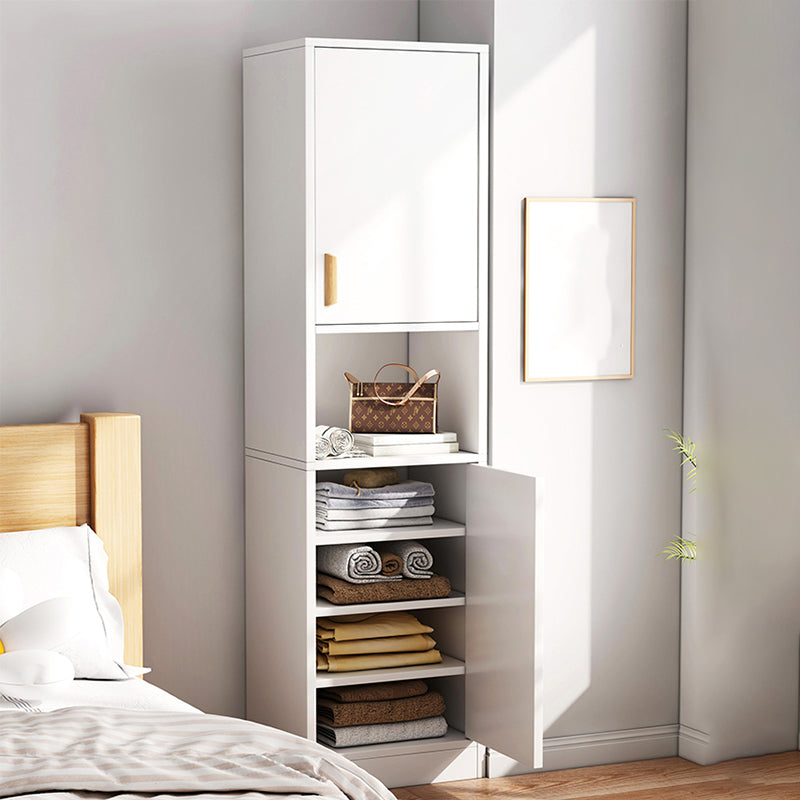 Modern Wood Freestanding Wardrobe Multifunctional Wardrobe with Hinged Door