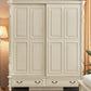White Wood Freestanding Wardrobe Modern Wardrobe with Solid Wood Legs