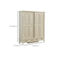 White Wood Freestanding Wardrobe Modern Wardrobe with Solid Wood Legs