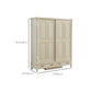 White Wood Freestanding Wardrobe Modern Wardrobe with Solid Wood Legs