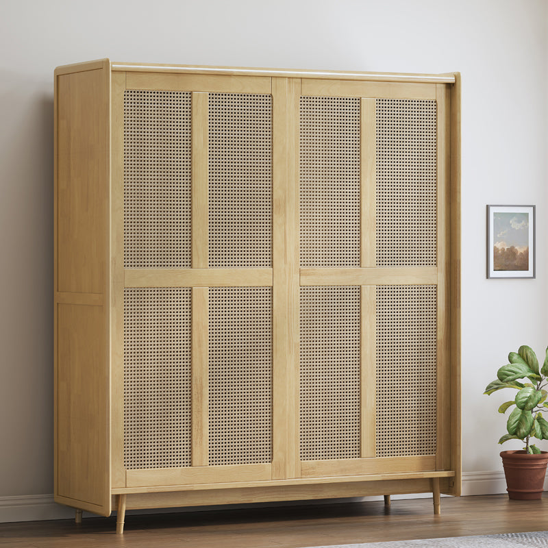 Moderno guardaroba in legno in legno in legno autoportante.