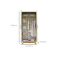 Modern Freestanding Wardrobe Armoire Metal Frame Wardrobe with Clothes Rail