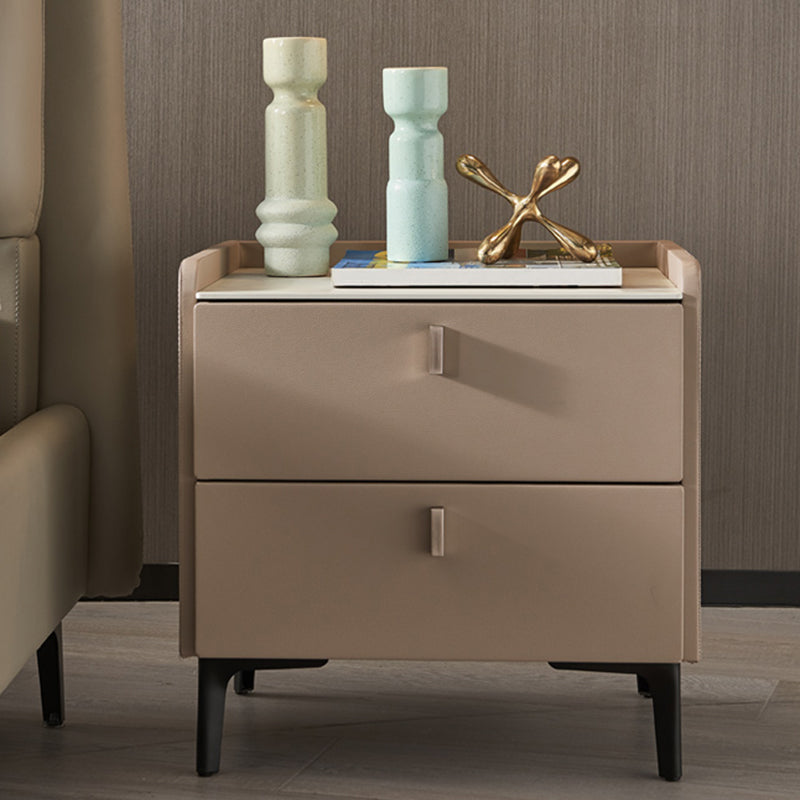 Contemporary Bedside Cabinet Stone Bed Nightstand with Drawers Coffee 1 Piece Clearhalo 'Bedroom Furniture' 'furn' 'furn_night_stand' 'Furniture' 'night_stand' 'Nightstands' 7164196